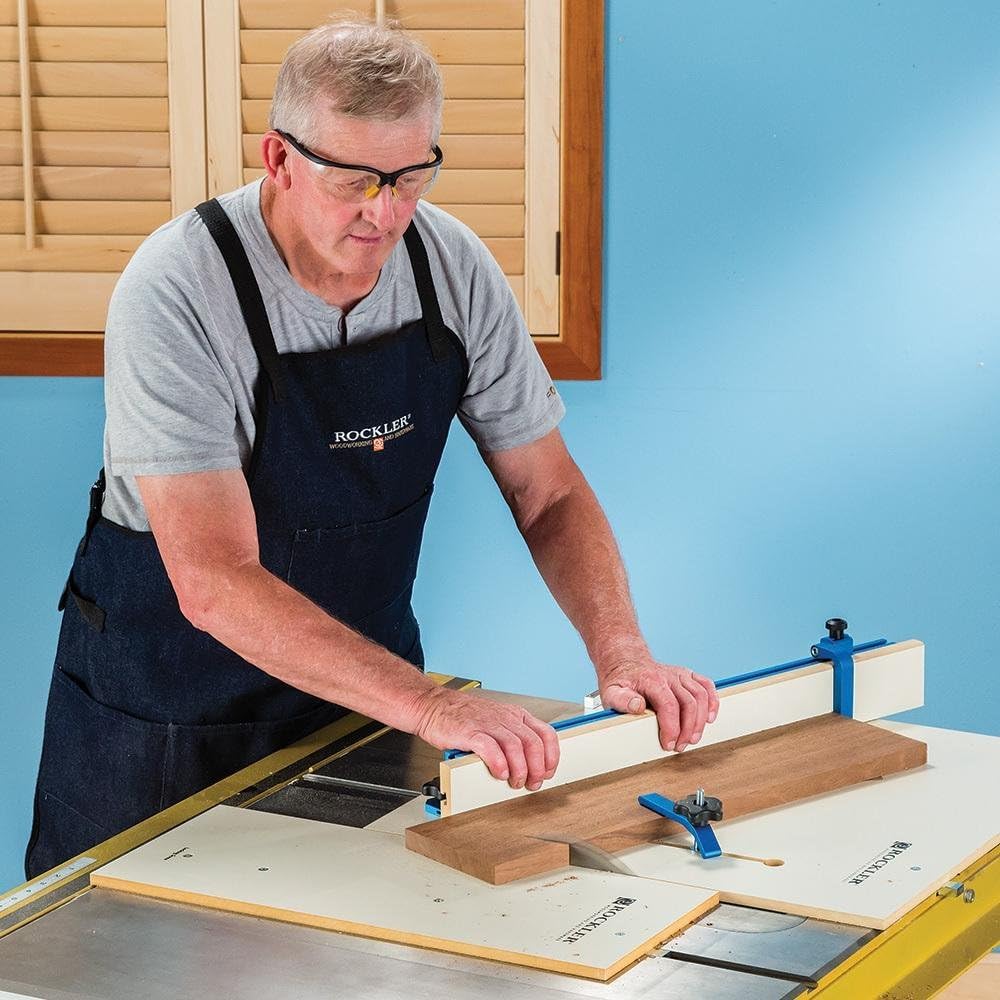 Rockler Precision Crosscut Sled for Table Saw with Large Protractor & Adjustable 90° Stop - 1/20 Graduations for Accurate Woodworking - Perfect for Cabinet Making, Furniture Building, and DIY Projects