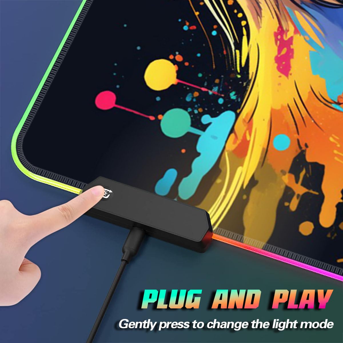 ROG Large Gaming Mouse Pad with LED (60 x 35 x 0.3 cm) - Enhanced Precision & Speed for PC & Laptop - Perfect for Esports, Office Work & Home Gaming Setup