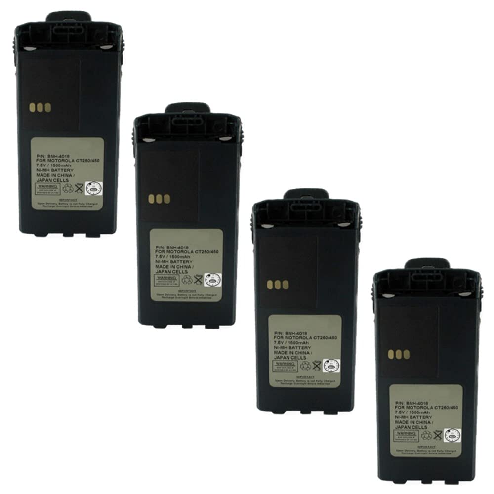 Empire 2-Way Radio Batteries for Motorola GTX Privacy Plus - Ni-MH 7.5V 1500mAh Rechargeable Battery Pack (4-Pack) - Perfect for Outdoor Adventures, Construction Sites & Emergency Communication
