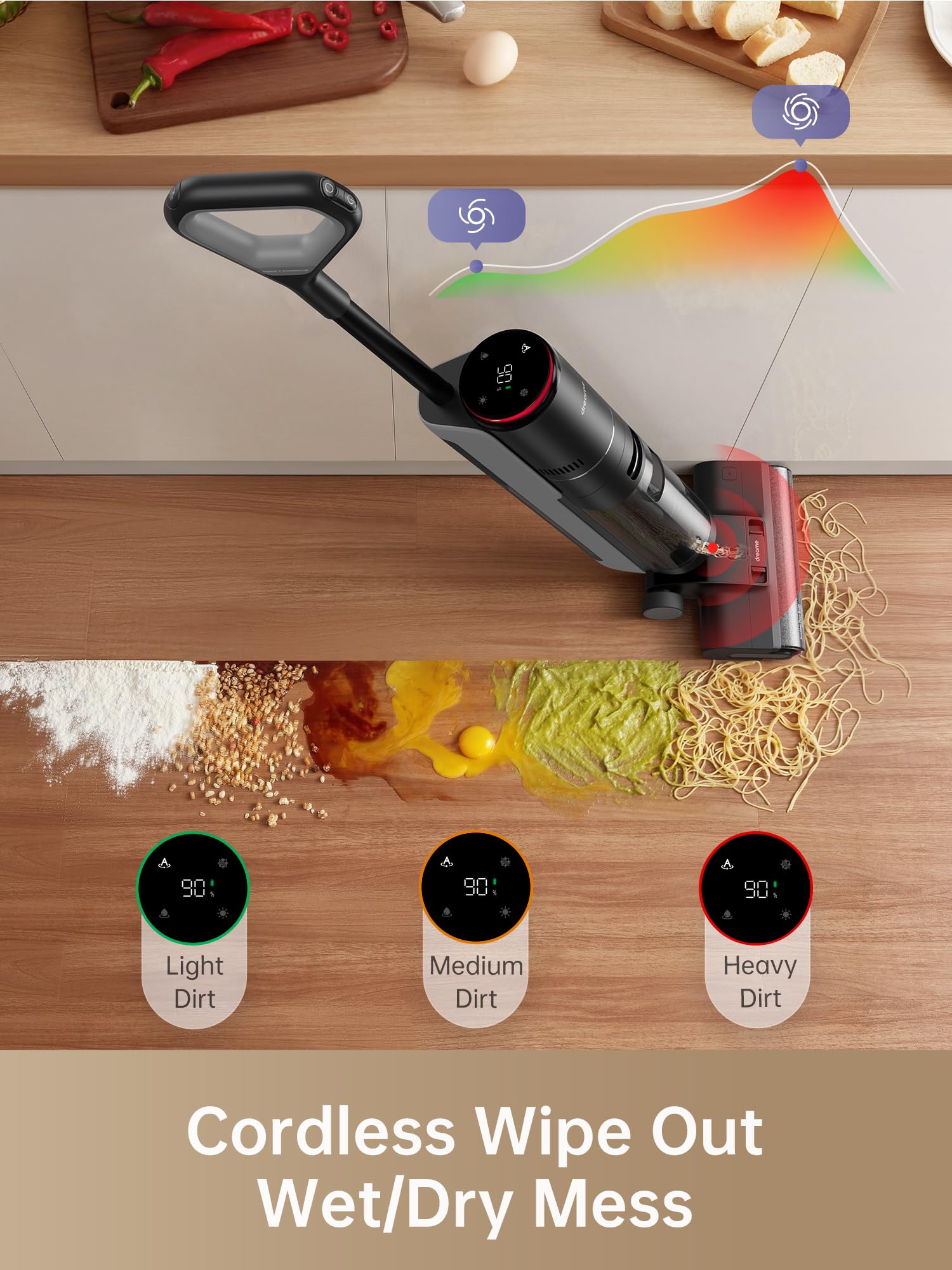 DREAME H12 PRO Cordless Wet Dry Vacuum Cleaner and Mop Combo, Smart Floor Cleaner for Hardwood & Tile Floors, One-Step Edge-to-Edge Cleaning with Hot Air Drying - Perfect for Homes, Offices, and Pet Owners