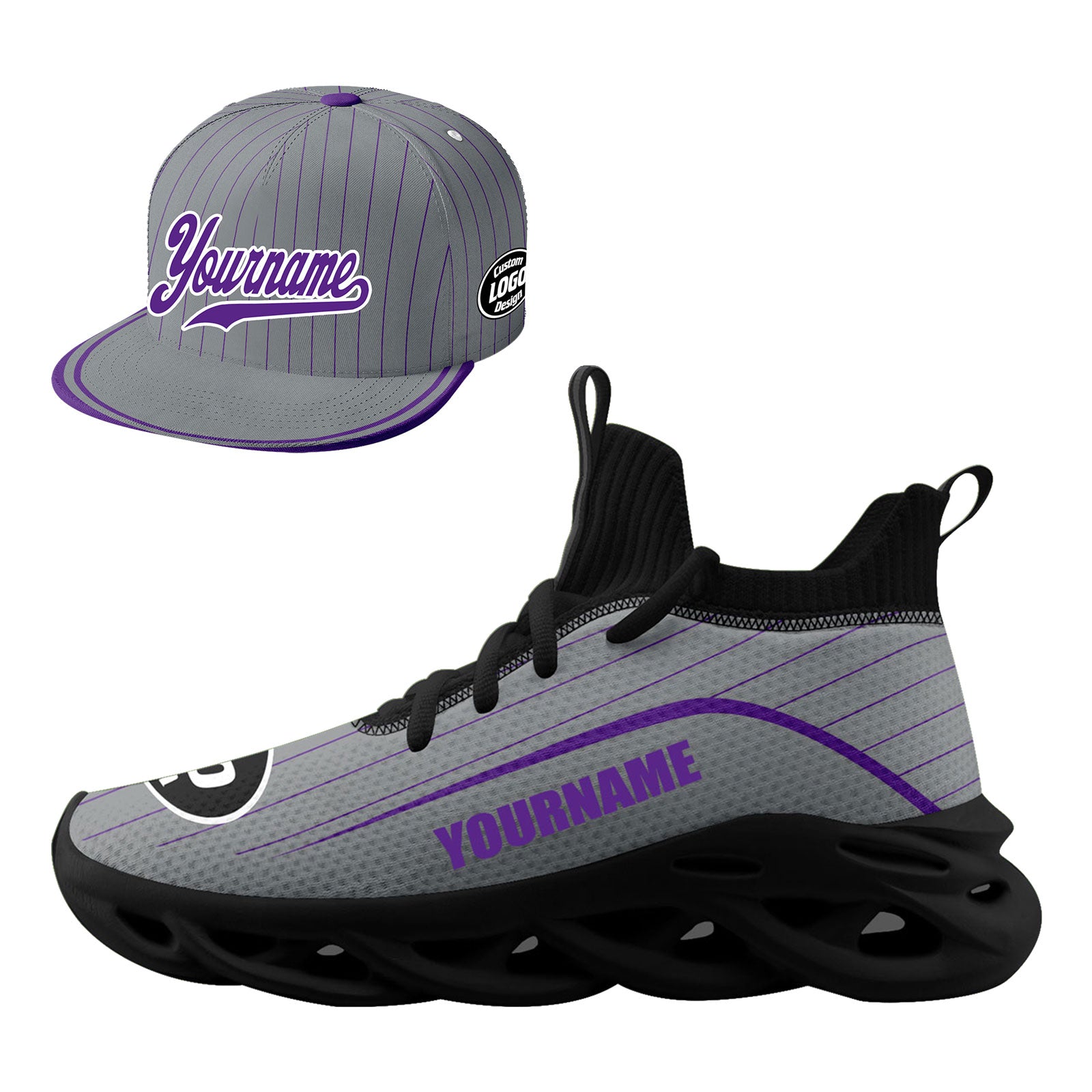 Custom MaxSoul Shoes and Hat Combo - Personalized Sneakers & Baseball Cap Set for Men & Women | Perfect for Running, Gym Workouts & Streetwear Fashion