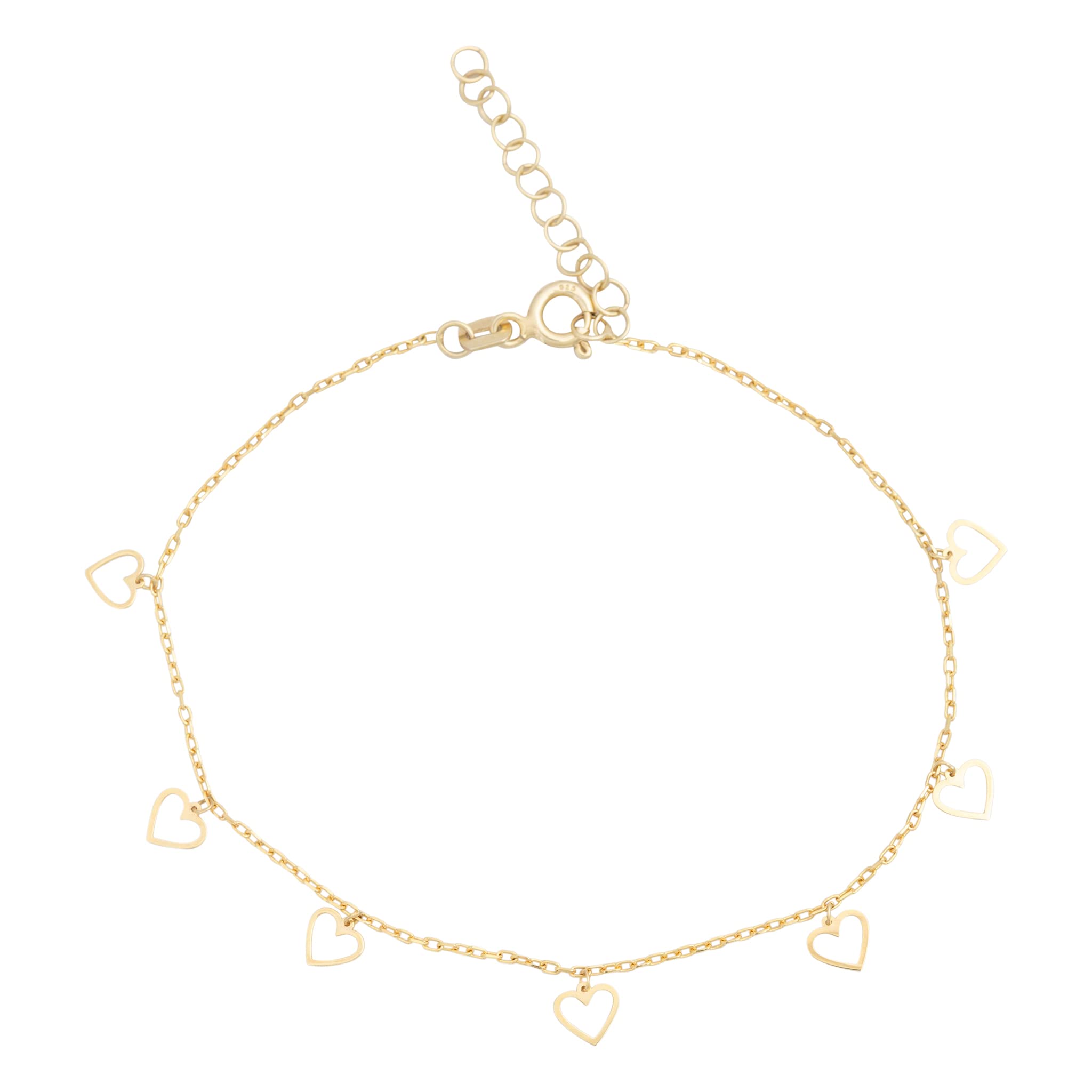 14K Solid Gold Heart Charm Anklet Bracelet - Adjustable Chain for Women, Dainty Love Jewelry, Perfect Christmas Birthday Valentines Day Gift for Her - Ideal for Date Nights & Special Occasions