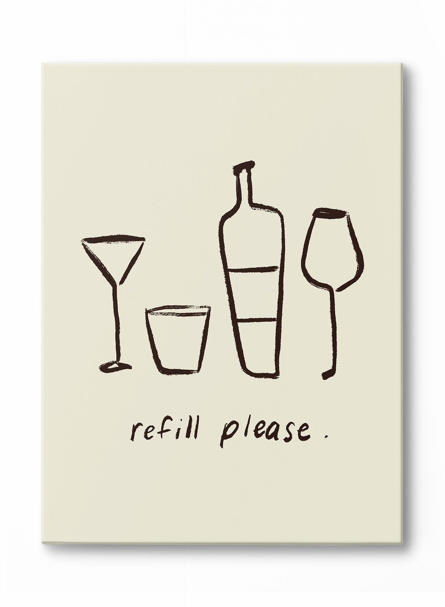 Refill, Please! - Funny Water Bottle Refill Poster - Perfect for Offices, Gyms & Eco-Friendly Homes