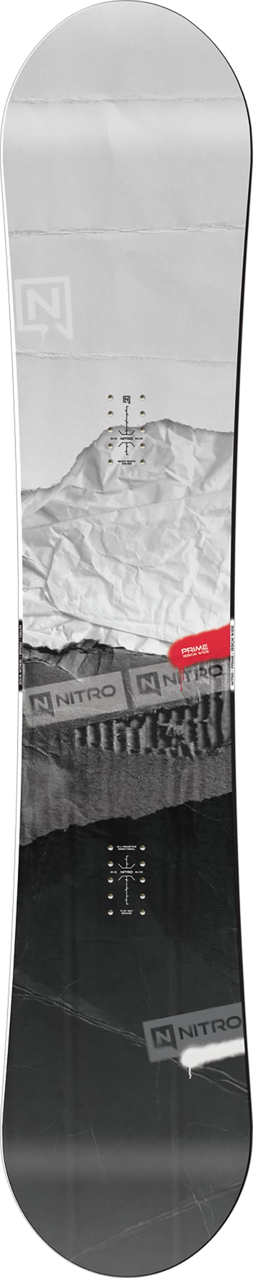 Nitro Prime Men's All-Mountain Snowboard - Intermediate to Advanced Camber Profile for Smooth Riding | Perfect for Powder, Groomers & Freestyle Terrain