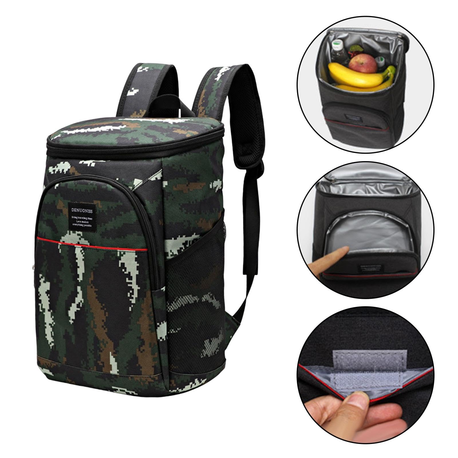 CALANDIS® Insulated Backpack Cooler with Adjustable Shoulder Straps - Thermal Picnic Bag for Beach, Park, Camping & Outdoor Adventures | 1 Green Backpack Cooler for Picnics, Hiking & Travel