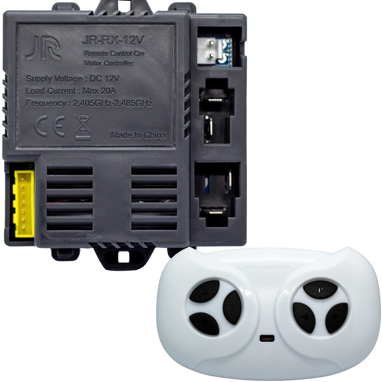 JR-RX-12V 2.4G Bluetooth Remote Control Kit with Receiver & Replacement Accessories - 12V JR1630RXS Motor Controller for Kids Ride On Cars - Perfect for DIY Toy Car Upgrades & Remote Control Vehicle Parts