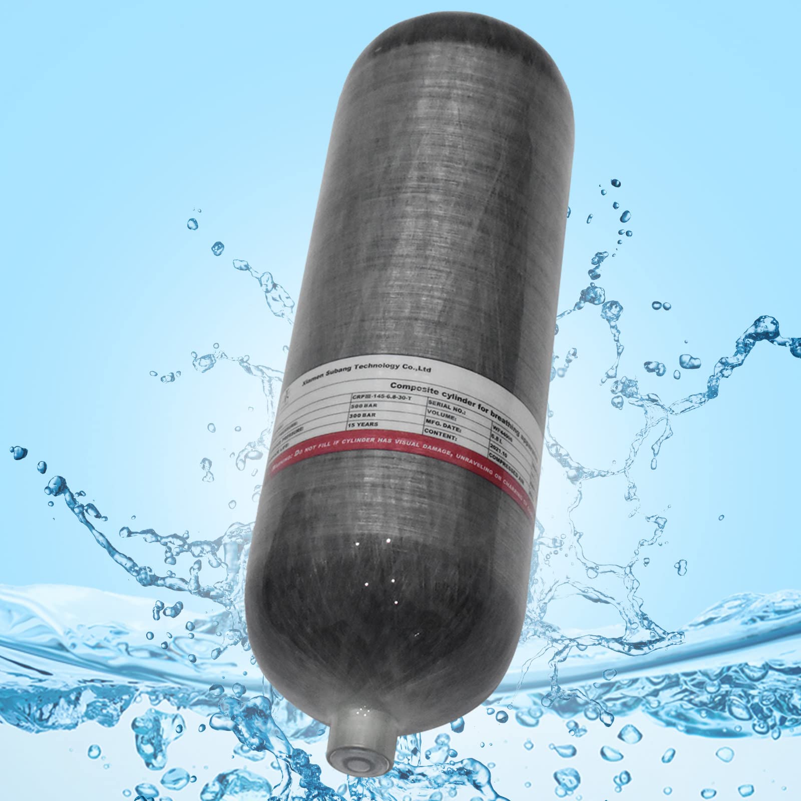TUXING 4500Psi Carbon Fiber Scuba Diving Tank - 6.8L/414Cu in High Pressure Air Cylinder for PCP Air Rifles, Firefighting, Snorkeling & Water Sports | Lightweight & Durable for Deep Sea Diving, Paintball & Outdoor Adventures