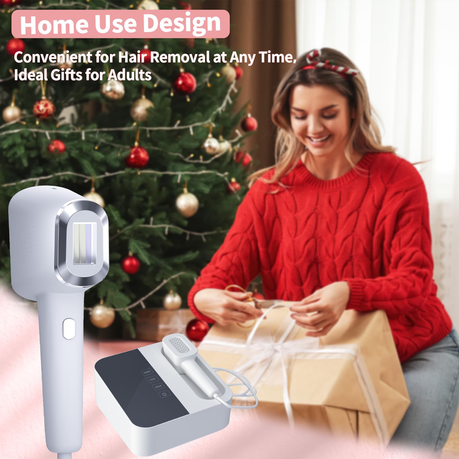 Professional IPL Laser Hair Removal Machine with Ice Cooling - 3-in-1 Painless Home Hair Removal Device for Face, Legs & Body - Safe & Effective for Women & Men - Perfect for Smooth Skin at Home, Salon or Travel