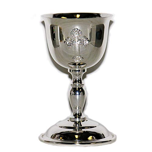 Religious Wedding Communion Chalice Cup - Silver Orthodox Church Chalice for Holy Communion, Church Supplies, and Christian Ceremonies - Perfect for Church Services, Weddings, and Religious Events