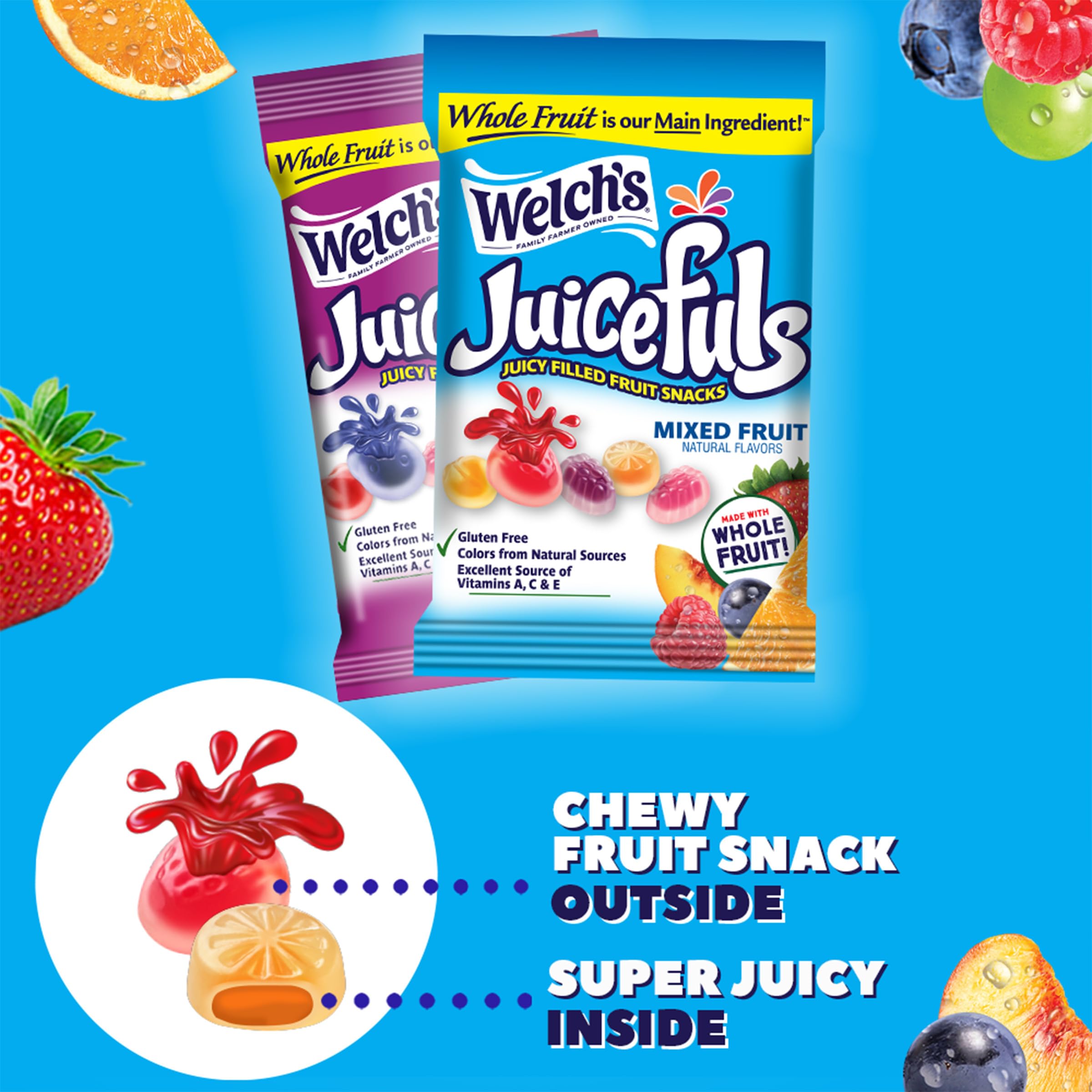 Welch's Fruit Snacks, Berry Blast & Island Splash - Bulk Pack (14 Pack) for School Lunches & Snacks