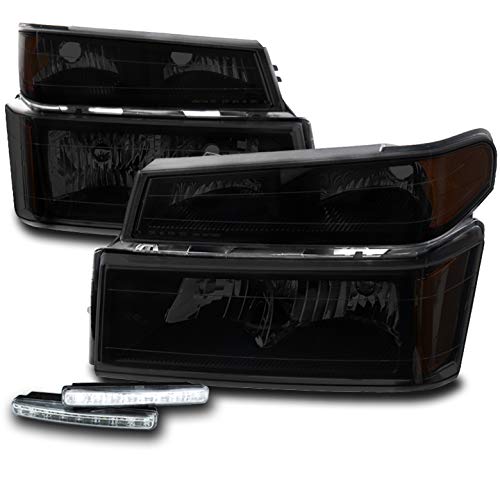 2004-2012 Chevy Colorado GMC Canyon Replacement Headlights - Black/Smoke Housing with 6
