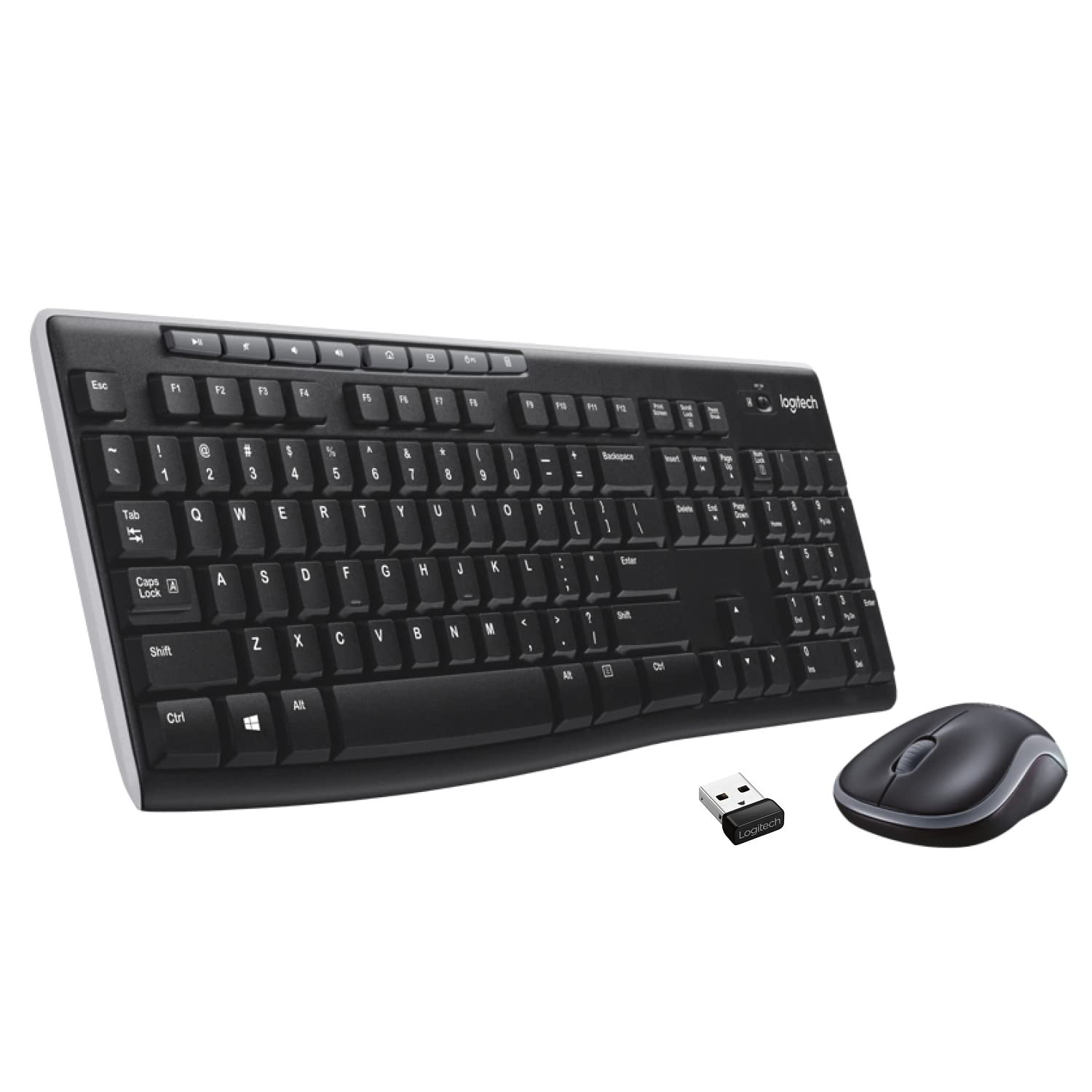 Logitech MK270 Wireless Keyboard and Mouse Combo for Windows & Mac - Black | Ergonomic Design for Home & Office Use | Brand New in Original Packaging