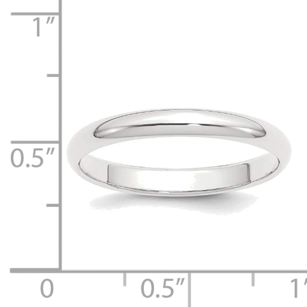 Bonyak Platinum 3mm Half-Round Wedding Band Ring - Size 4 - Elegant Bridal Jewelry for Women, Perfect for Engagement, Anniversary & Special Occasions