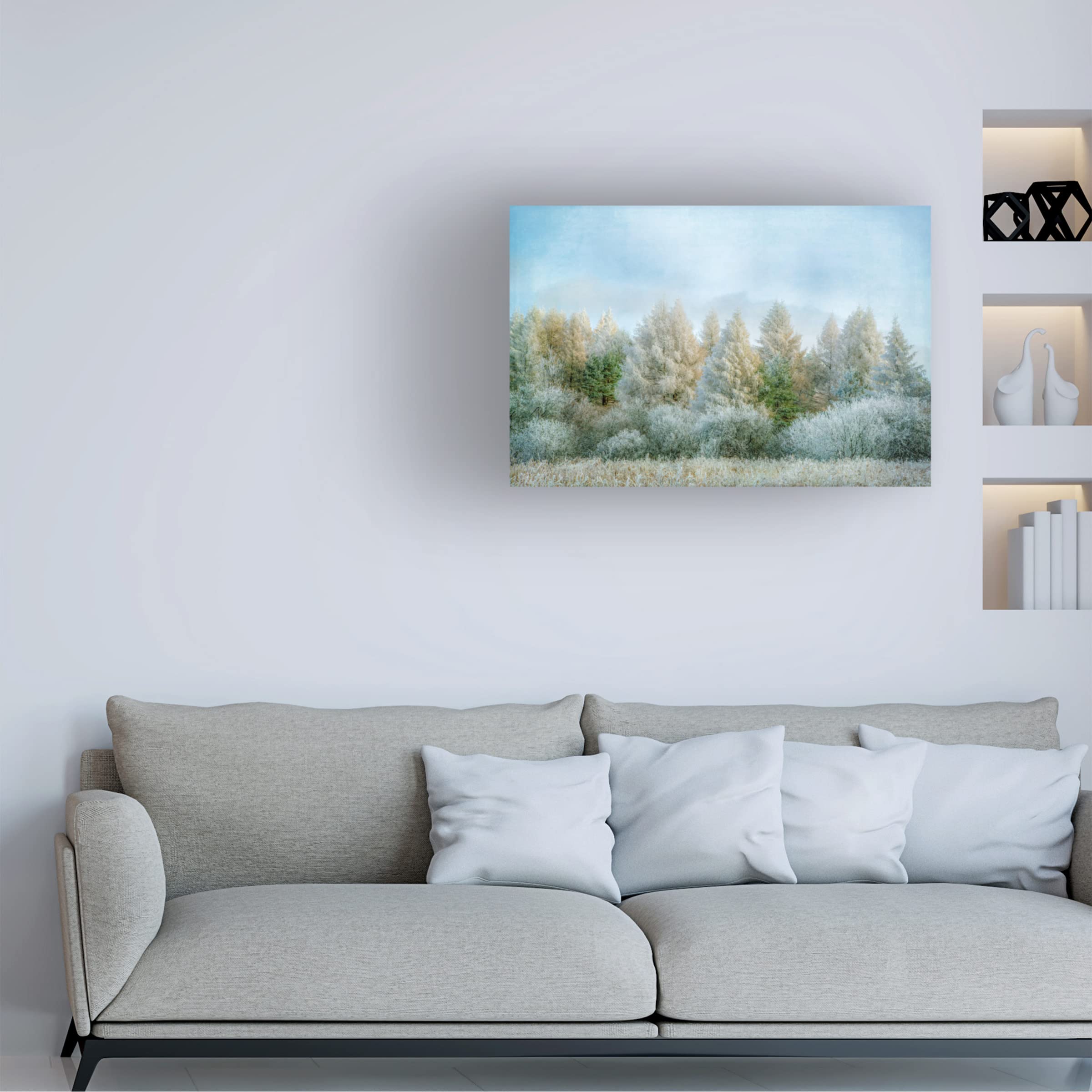 Trademark Fine Art 'Winter Wonderland' Canvas Art by Brooke T Ryan - Winter Landscape Wall Decor for Living Room, Bedroom & Office - Perfect for Holiday & Seasonal Home Decoration