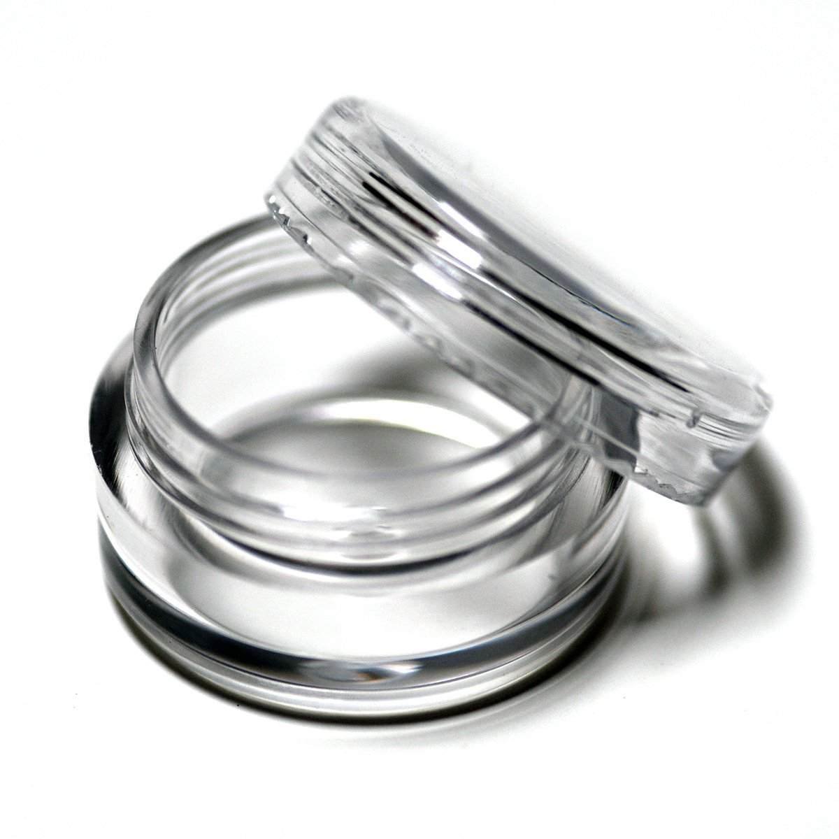 LEFV™ 12-Pack Clear 3 Gram Plastic Cosmetic Jars with Lids - Empty Small Containers for Lip Balm, Creams, Salves & DIY Beauty Products