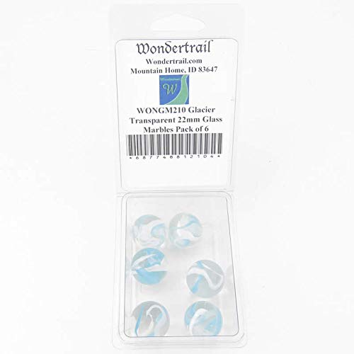 Glacier Clear 22mm Glass Marbles - Pack of 6 for Home Decor, Aquariums & DIY Crafts | Premium Decorative Glass Balls by Wondertrail