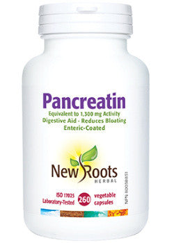 New Roots Pancreatin 260 Veggie Caps - Digestive Enzyme Supplement for Gut Health & Protein Digestion - Supports Bloating Relief & Nutrient Absorption - Perfect for Mealtime or High-Protein Diets