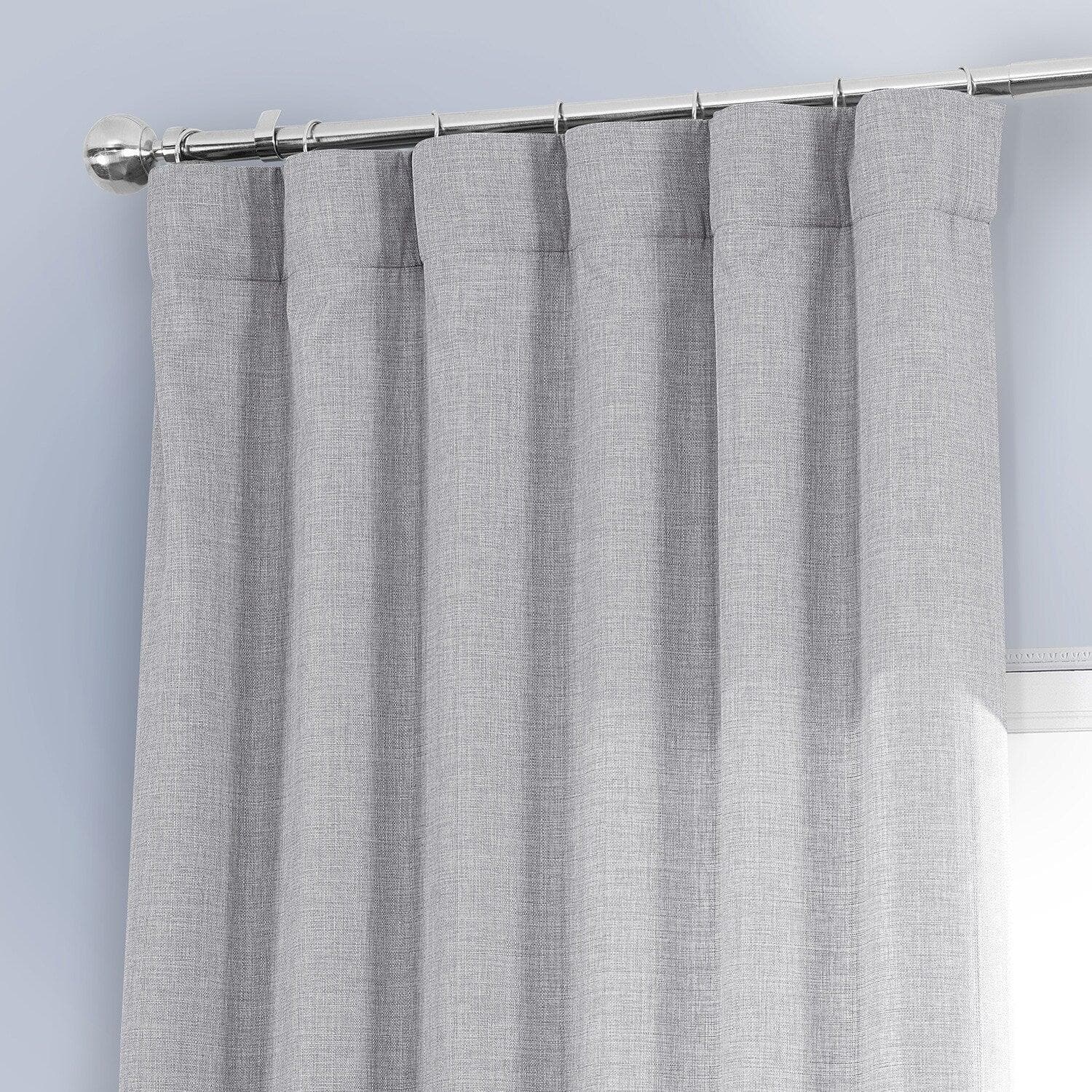 Elegant Grey Italian Faux Linen Blackout Curtains - Room Darkening Window Drapes for Bedroom & Living Room - Noise Reducing & Thermal Insulated for Better Sleep & Privacy