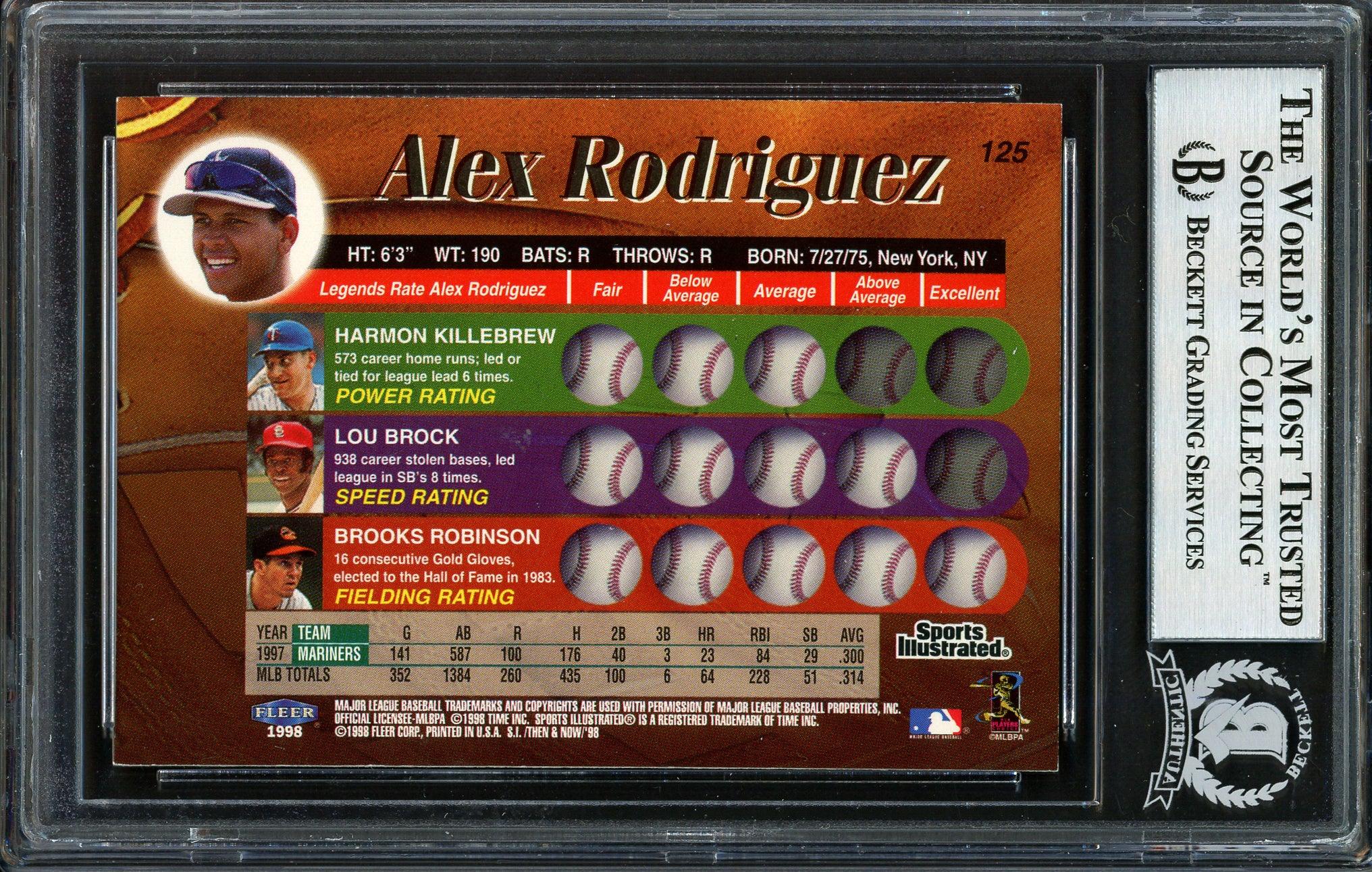 Alex Rodriguez Autographed 1998 Fleer Sports Illustrated #125 Baseball Card - Seattle Mariners Memorabilia - Beckett BAS Certified #12410289 - Perfect for Collectors, Sports Fans & Investment