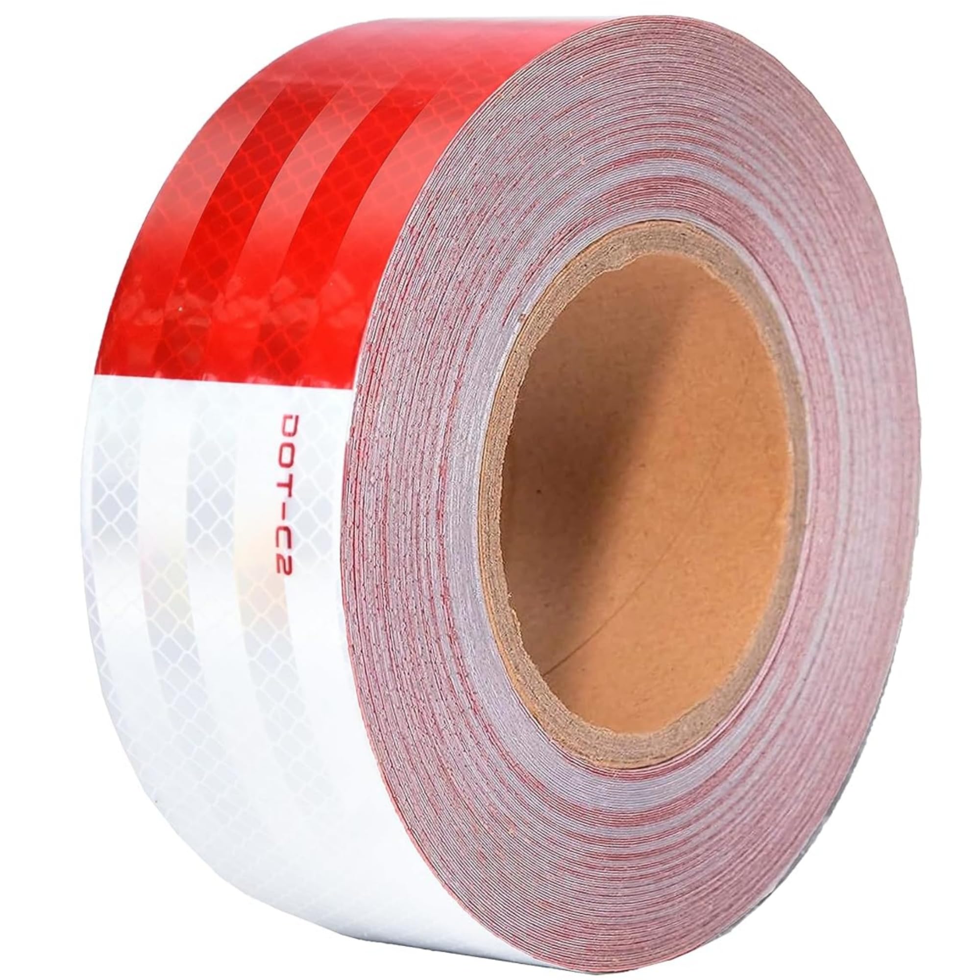 SWRT 2 Inch x 160 Feet DOT-C2 Reflective Tape - Red & White Waterproof Safety Tape with Strong Adhesive for Vehicles, Trailers, Boats & Road Signs | High Visibility Warning Tape for Night Safety & Outdoor Use