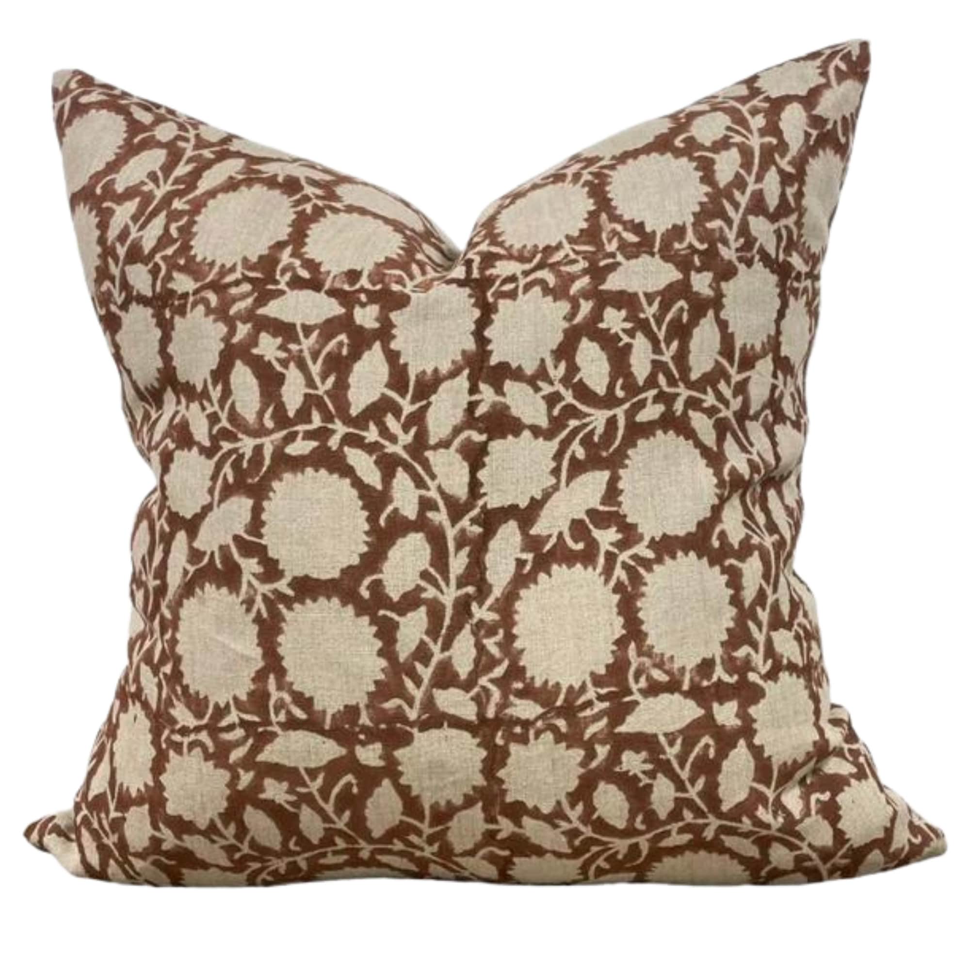 Claremont Floral Pillow Cover - Designer Home Decor for Living Room, Bedroom & Sofa - Stylish Throw Pillow Case for Cozy Home Aesthetics