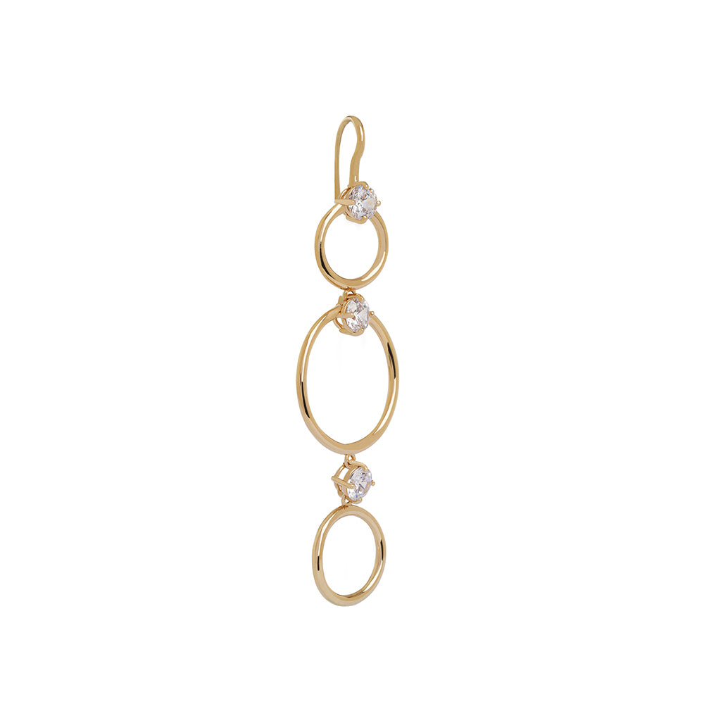 Startrail Traces of Time Triple Circle Earrings - Minimalist Geometric Dangle Earrings for Women | Perfect for Date Night, Office Wear & Special Occasions