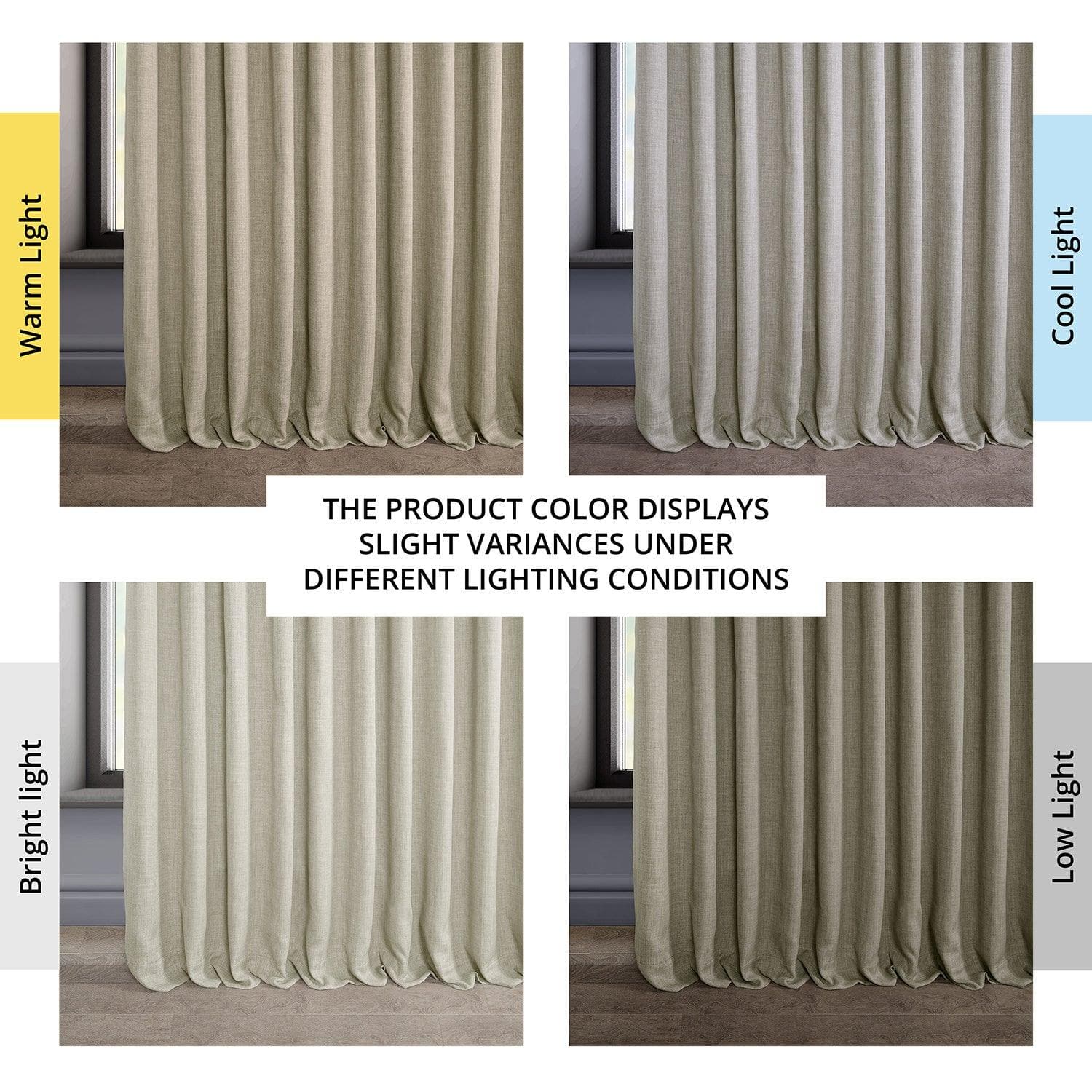 Extra Wide Textured Faux Linen Blackout Curtains for Bedroom - Oatmeal Color Thermal Insulated Window Drapes for Living Room & Nursery (Set of 2 Panels)