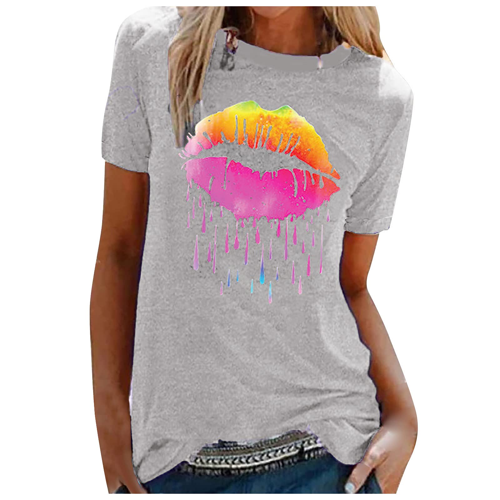 Women's Casual Tunic Tops - Short Sleeve Flowy Lace Blouse for Summer | Loose Fit T-Shirt to Wear with Leggings | Perfect for Yoga, Beach & Everyday Comfort