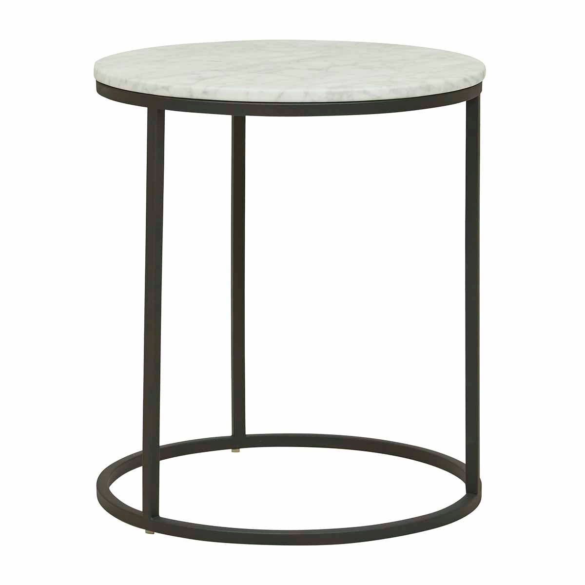 Elle Round Side Table - Modern Accent Table for Living Room, Bedroom & Office - Stylish End Table with Sturdy Metal Base - Perfect for Coffee, Books & Decor