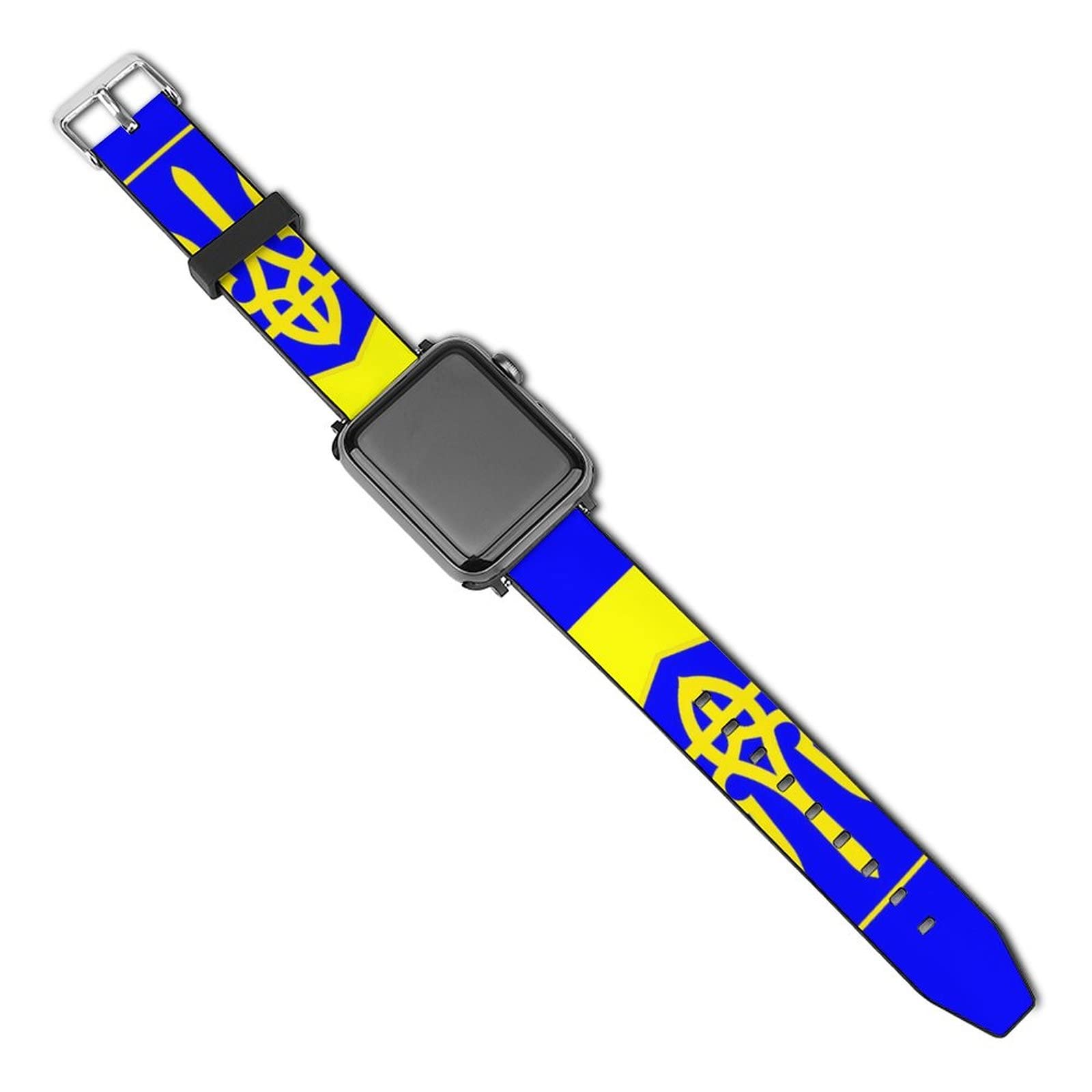 Breathable PU Leather Smart Watch Band - Compatible with Apple Watch Series 38mm/40mm, 42mm/44mm - Ukrainian Flag & Peace Love Design for Men & Women - Perfect for Workouts, Daily Wear & Fashion Accessories