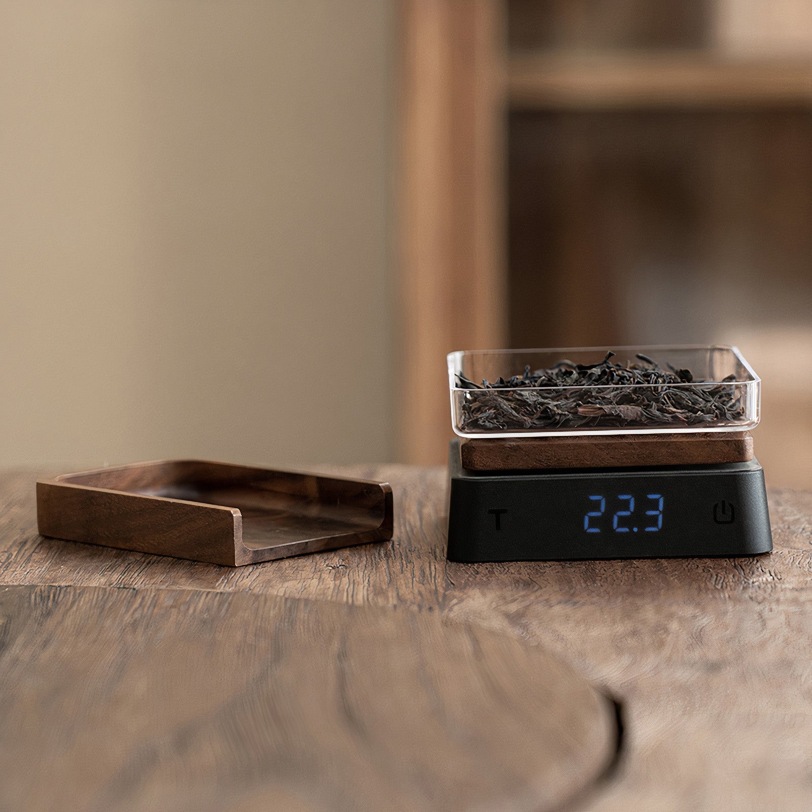 Premium Solid Wood Digital Kitchen Scale for Precise Tea & Coffee Brewing - Perfect for Home Baristas & Gourmet Cooking