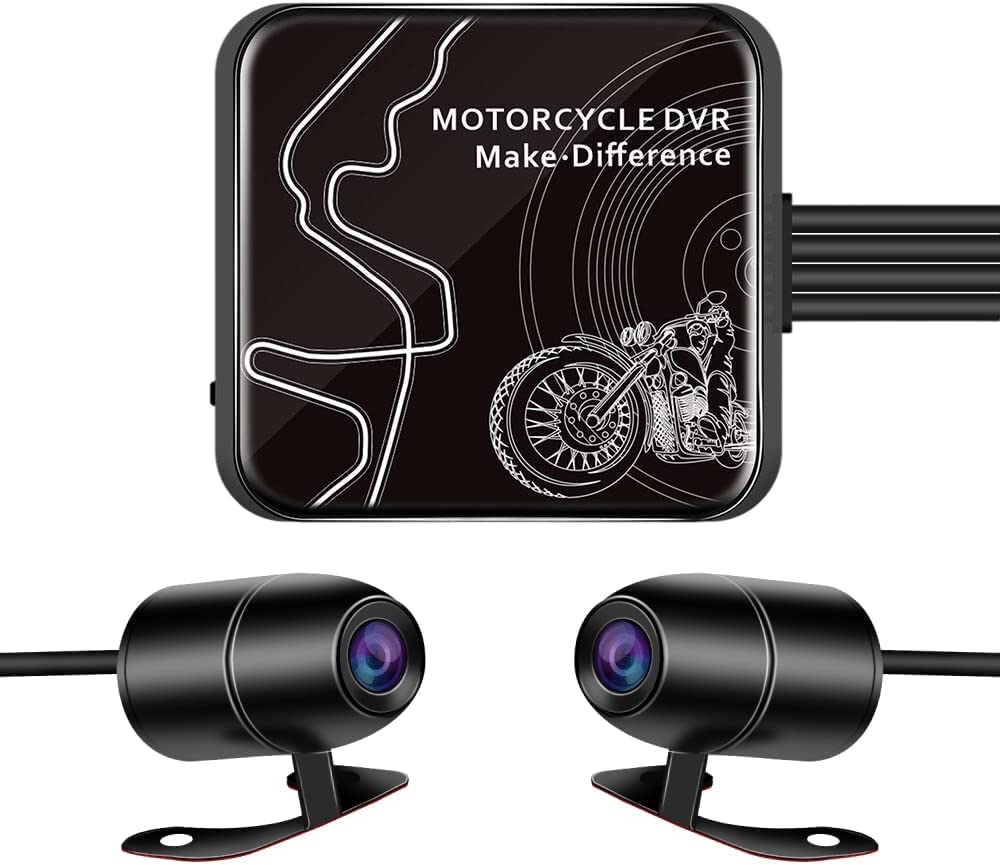 VSYSTO Motorcycle Dash Camera - 1080P HD Front and Rear Camera with WiFi, Waterproof, 130° Wide Angle, Starlight Night Vision, G-Sensor, Loop Recording (Supports 256GB) - Perfect for Adventure Riding, Commuting, and Road Safety Monitoring