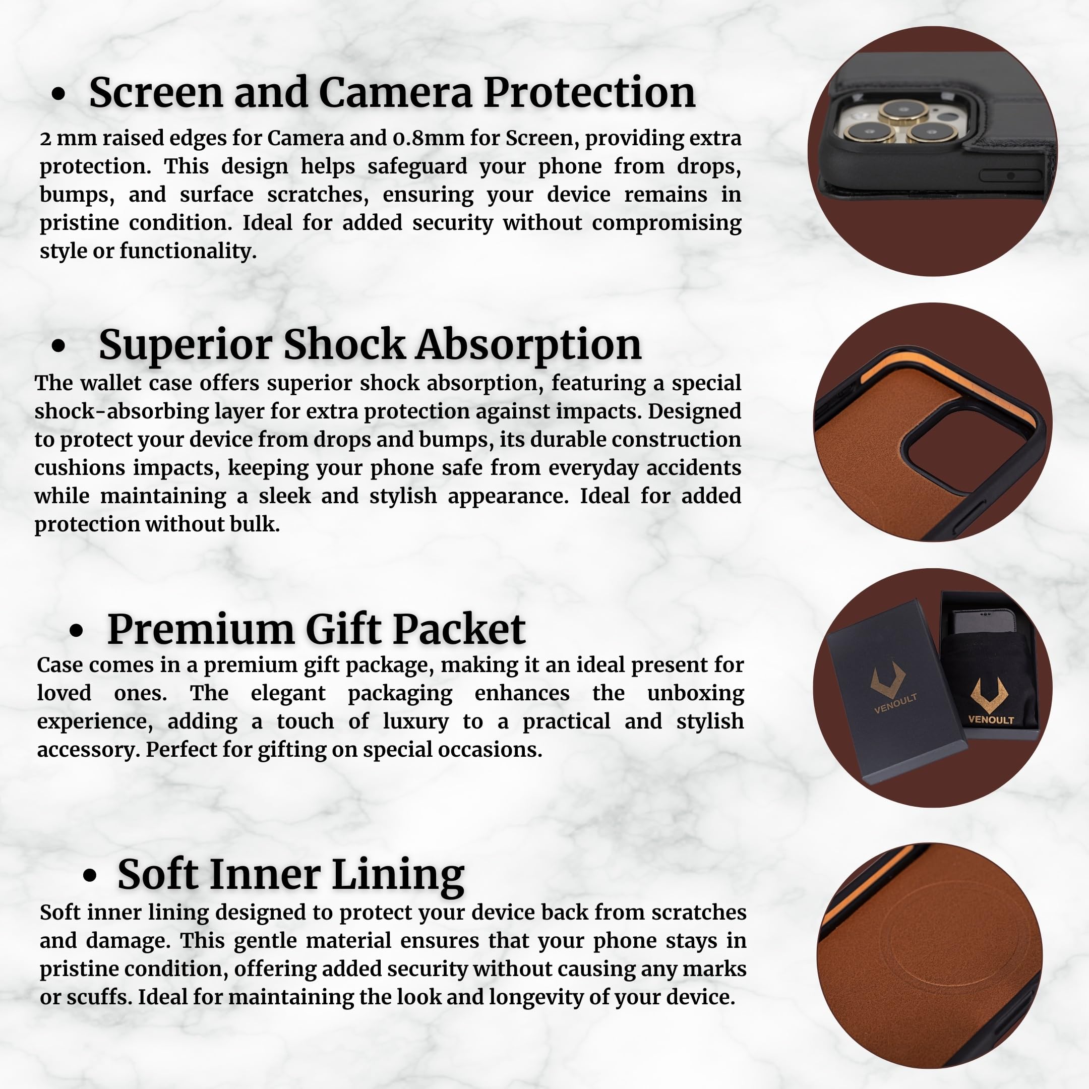 Premium Genuine Leather Wallet Case for iPhone 16 Pro 6.3