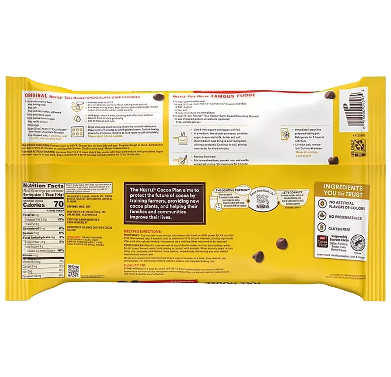 Nestle Semi Sweet Chocolate Chips 72 oz - 100% Real Baking Chocolate for Cookies, Cakes & Desserts | Bulk Chocolate Morsels for Baking, Cooking & Snacking