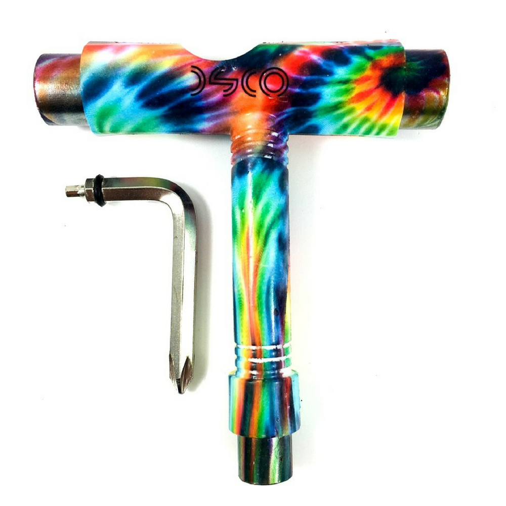 Dsco Tie Dye Quad Skate Tool - Roller Skate Accessories for Adjusting & Maintaining Skates - Perfect for Roller Derby, Artistic Skating & Outdoor Skate Maintenance