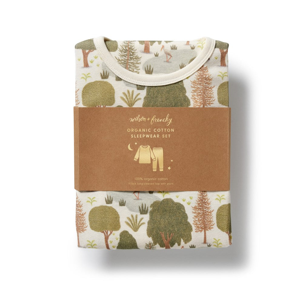 Organic Cotton Long Sleeve Pajamas for Women - Little Trees Eco-Friendly Sleepwear | Soft & Comfortable Nightwear for Lounge, Travel & Home Relaxation