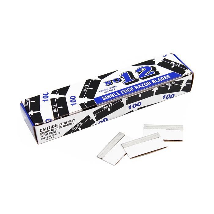 12 Single Edge Razor Blades 1 Inch - 100 Pack Bulk for Shaving, Hair Cutting & Crafting - Sharp Stainless Steel Utility Blades for Barbers, DIY & Art Projects