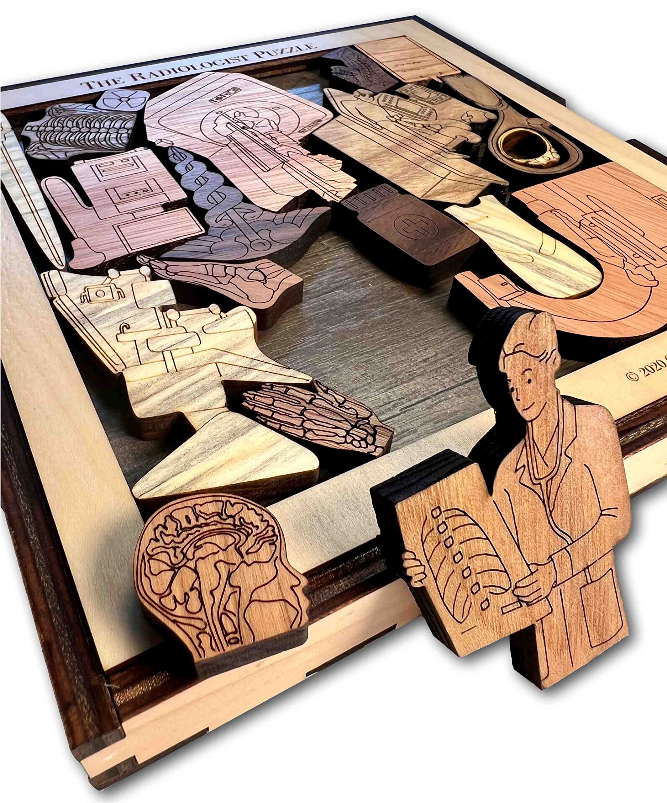 Radiologist Puzzle - Wooden Picture Frame Brain Teaser & Educational Game | Perfect for Medical Students, Doctors & Puzzle Lovers