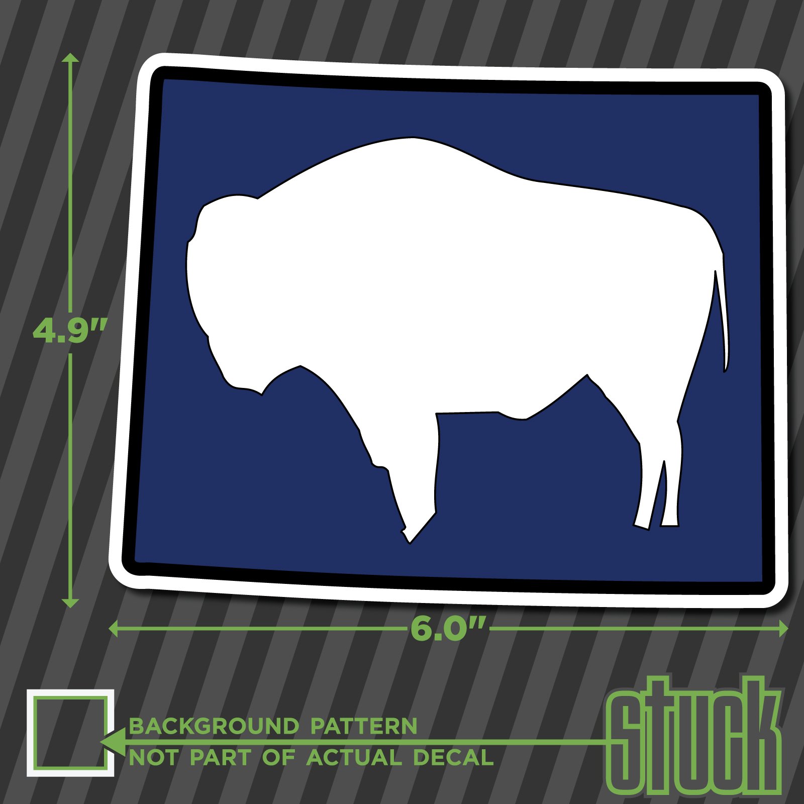 Wyoming State Flag Map Vinyl Decal Sticker - 6.0x4.9 Inches - USA WY State Pride Car Laptop Water Bottle Decoration