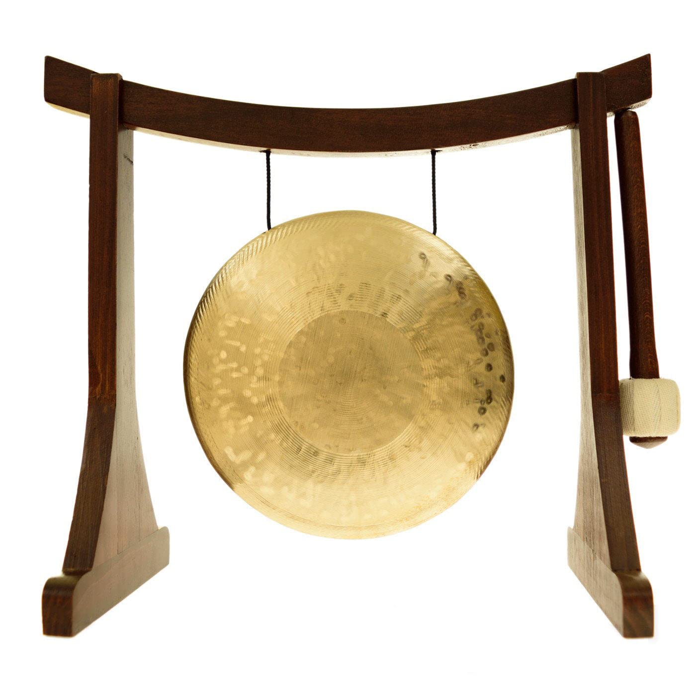 6-7 Inch Traditional Chinese Gong Set with Stand - Includes Gong, Mallet & Buddha Base | Small Desk Gong for Meditation, Yoga & Home Decor | Portable Musical Instrument for Beginners & Feng Shui