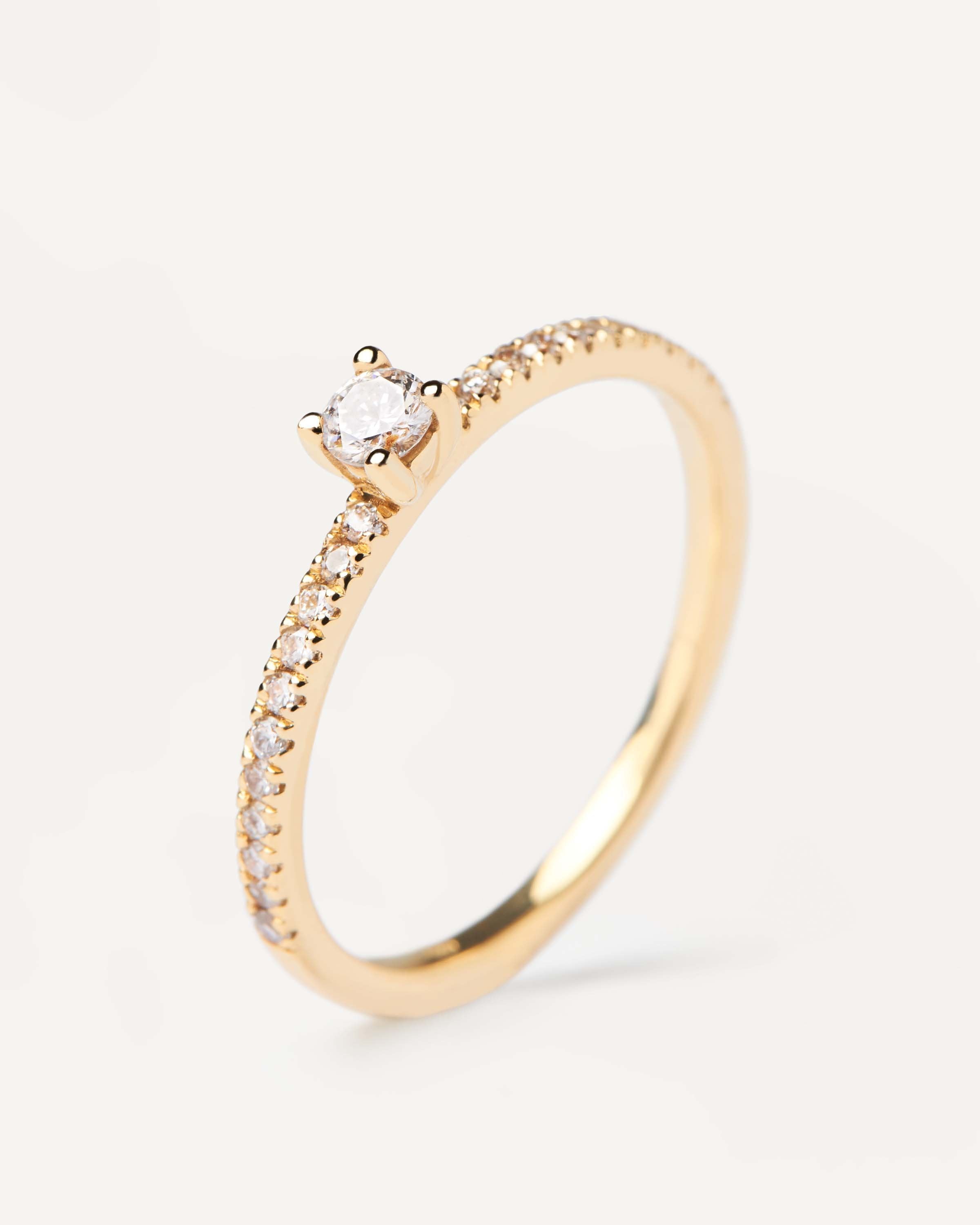 Solstice Diamond and Gold Ring for Women - Elegant 14K Gold Wedding Band, Anniversary Gift, or Everyday Jewelry - Perfect for Engagements, Parties, and Special Occasions