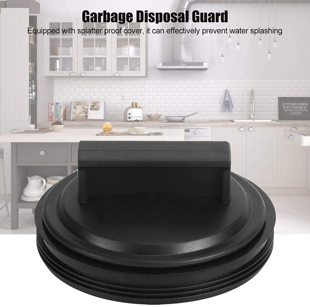 3-Inch Black Rubber Sink Drain Plug (3-Pack) - Universal Garbage Disposal Splash Guard for Waste King, Whirlaway & Erator - Perfect for Kitchen Sinks, Bathroom Drains & Food Waste Disposers