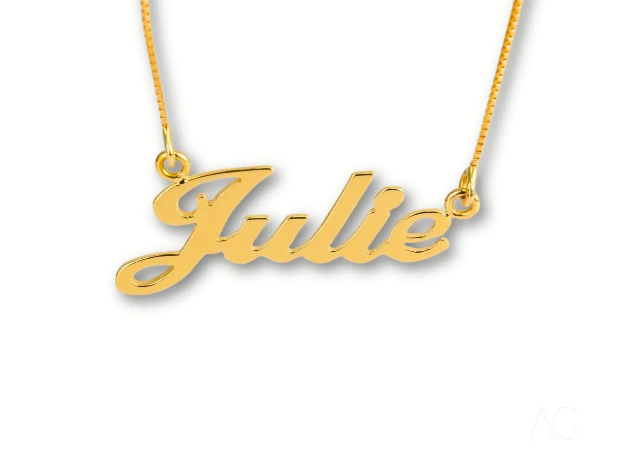 Golden Signature Necklace for Women - Personalized Nameplate Pendant Jewelry Gift for Her | Perfect for Anniversaries, Birthdays & Special Occasions