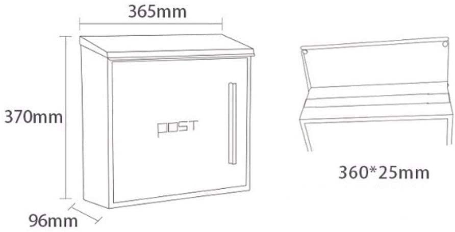 Lockable Wall Mount Mailbox - Large Capacity Galvanized Metal Outdoor Mailbox with Key - Modern Rustproof Design for Home, Commercial & Rural Use - Perfect for Porch, Garden & Driveway Security