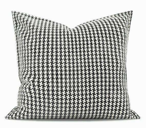 Modern Checkered Sofa Pillows - Large Black and White Decorative Throw Pillows for Couch, Contemporary Square Abstract Pillow Covers for Living Room, Bedroom & Interior Design - Perfect for Home Decor, Sofa Styling and Cozy Comfort