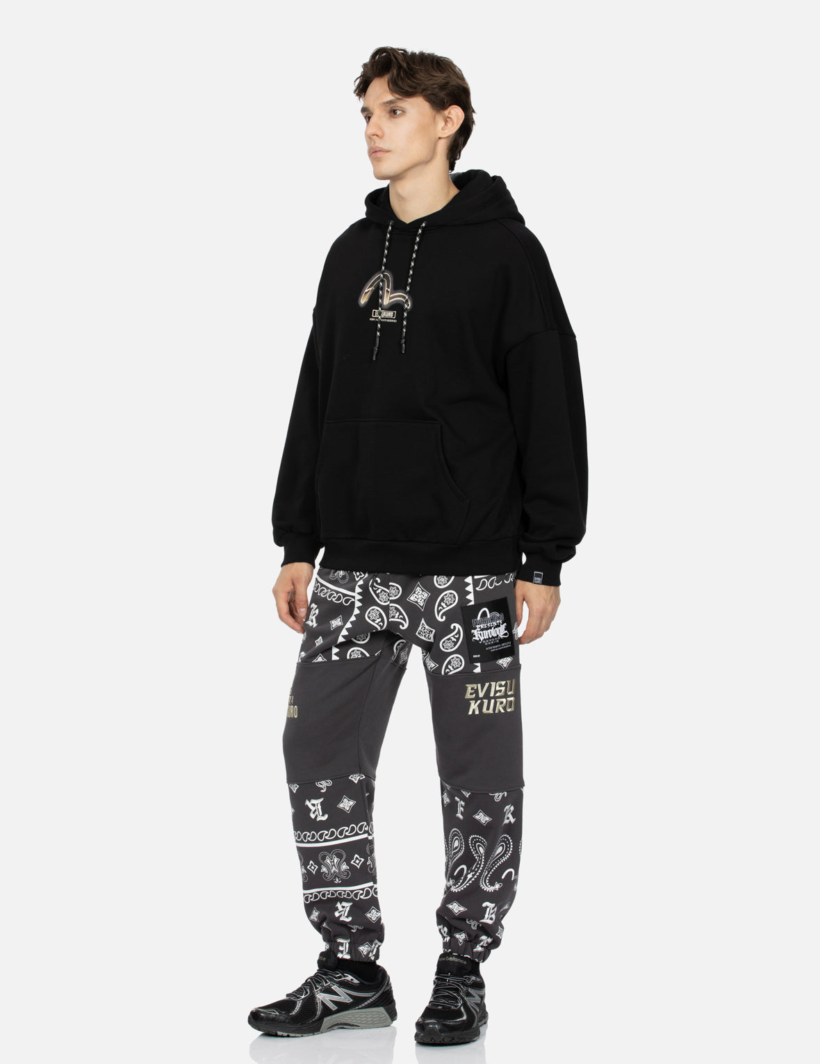 Metallic Effect Logo Print Oversized Hoodie for Men & Women - Trendy Streetwear Fashion for Casual Wear, Gym, and Outdoor Activities