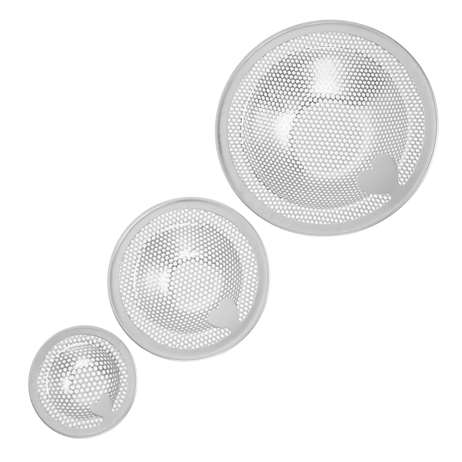 3-Pack Stainless Steel Sink Drain Strainer - Fine Mesh Kitchen Sink Filter for Hair, Food Waste & Debris - Anti-Clogging Sink Accessories for Bathroom, Laundry & Kitchen Use