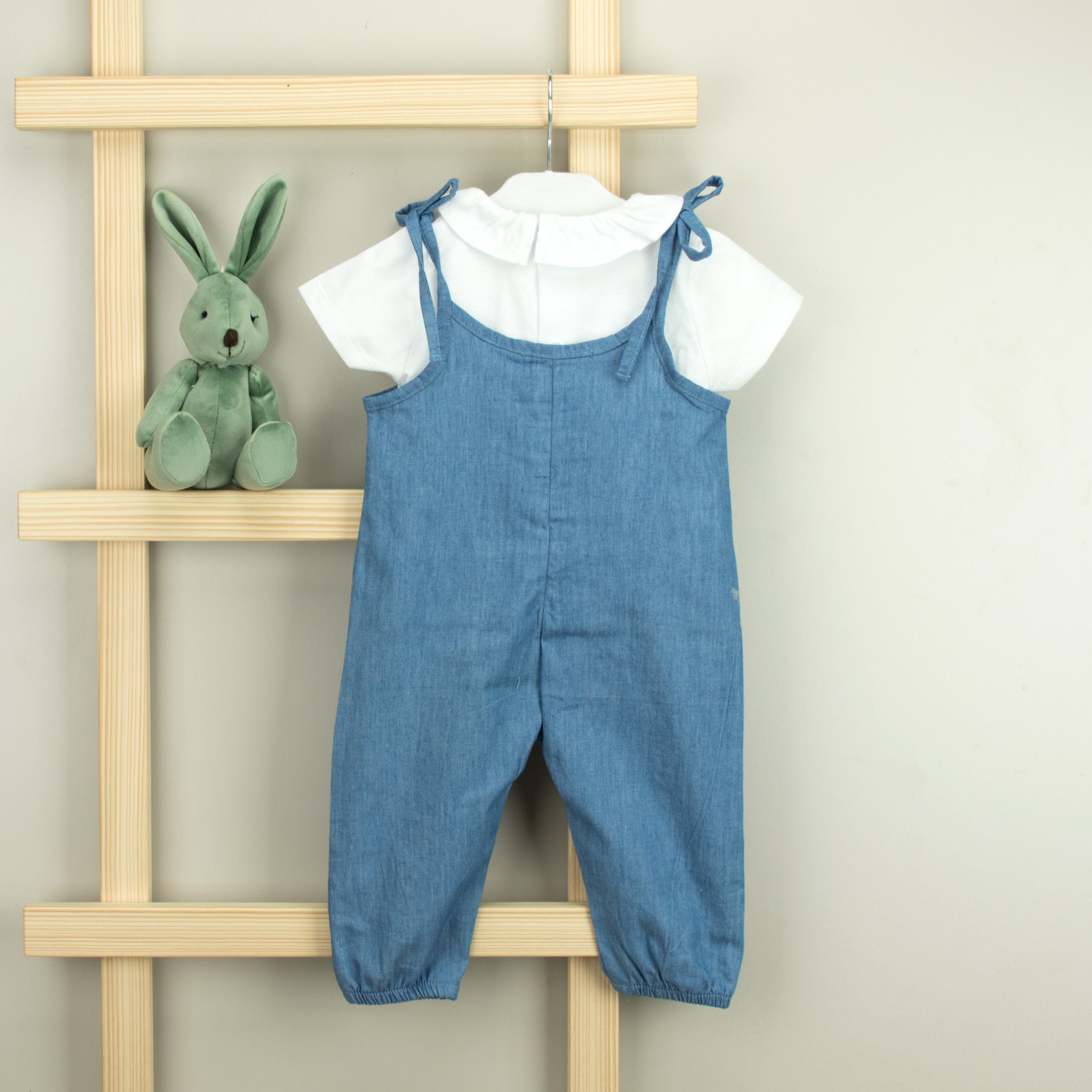 Women's Stylish Blouse & Denim Jumpsuit Set - Trendy Casual Outfit for Spring Summer Fashion | Perfect for Office, Date Night & Weekend Wear