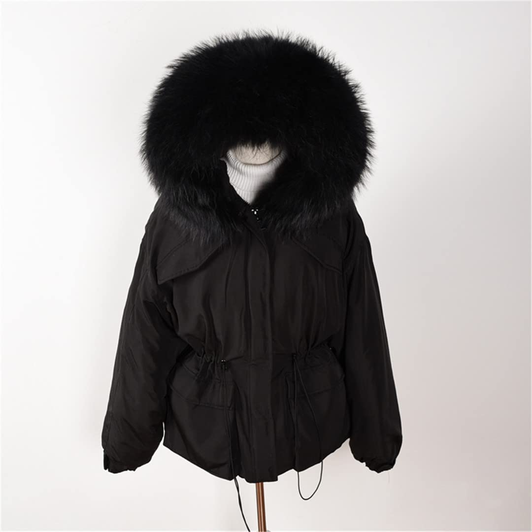 Women's 90% Duck Down Jacket - Winter Fur Collar Puffer Parka Coat with Hood | Warm Short Feather Down Coat for Cold Weather | Perfect for Skiing, Snowboarding & Outdoor Activities