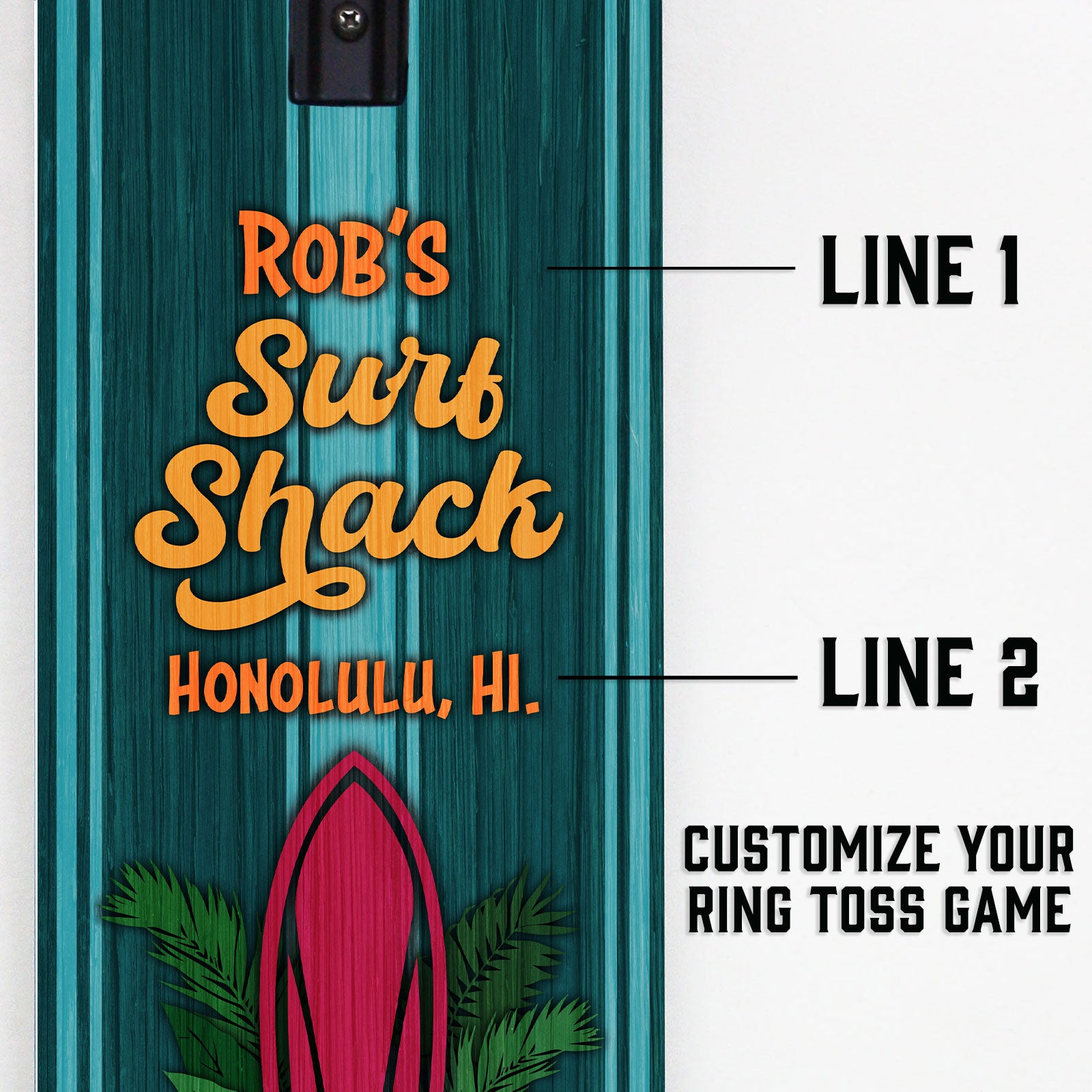 Customizable Wall Mounted Folding Ring Toss Game - Portable Indoor/Outdoor Cornhole Alternative for Beach, Backyard, Camping & Parties - Surf Shack Style Fun for Adults & Kids
